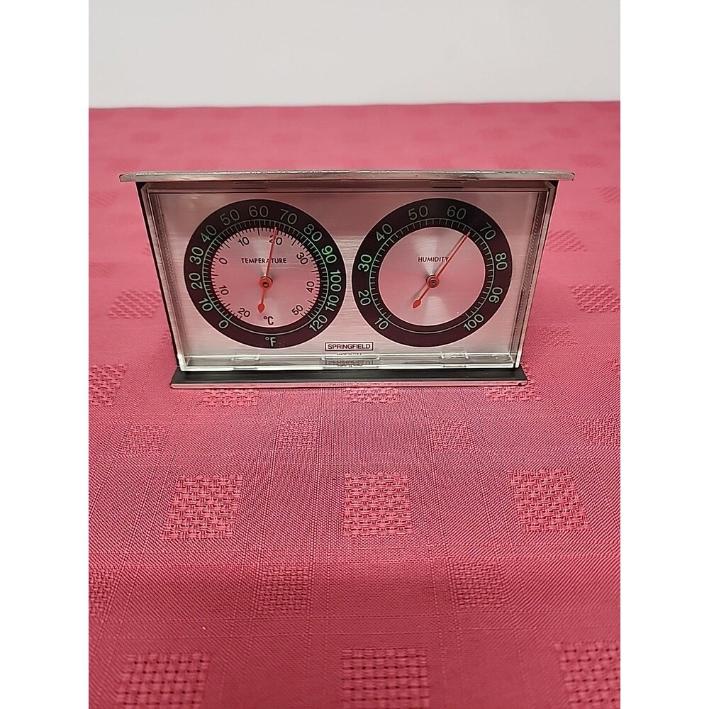 Vintage Springfield Desk Top Weather Station Temperature Humidity 1960s USA